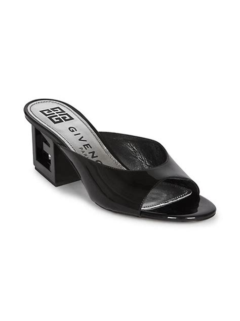 Shop Givenchy Patent Leather Triangle Mules 